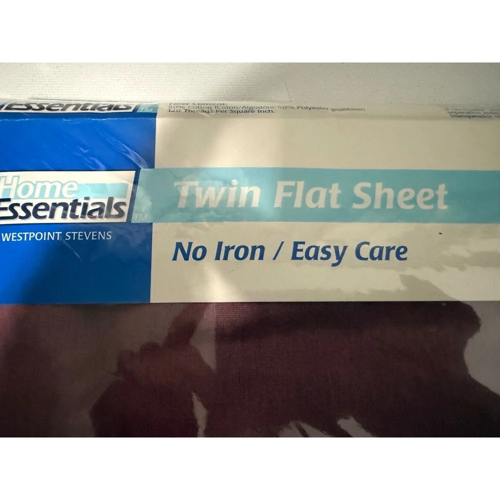 Vintage Home Essentials Twin Flat Sheet Plum‎ Wine No Iron Easy Care Bedding